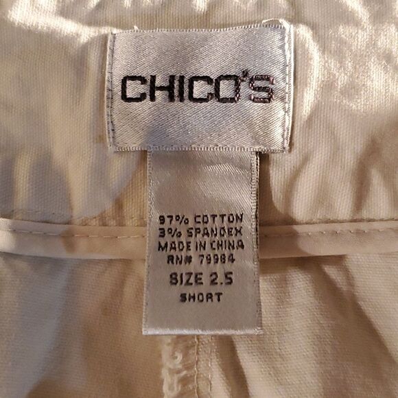 Chico's light colored khaki short inseam flared pants - Picture 7 of 8